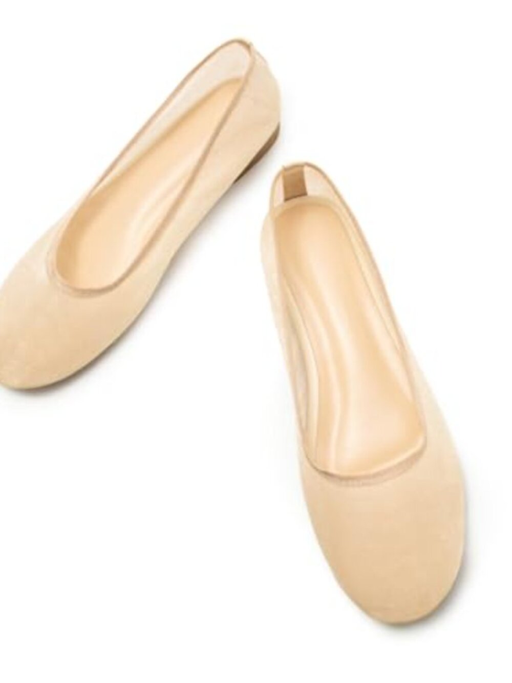 Women's Mesh Ballet Flats Slip-On Buckle Low Heel Faux Leather